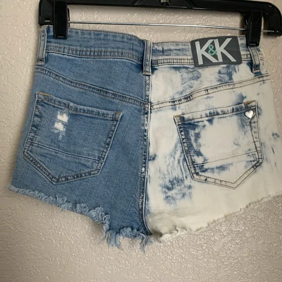 Kendall & kylie hi rise jeans shorts two tones distressed size 3 - Picture 2 of 8